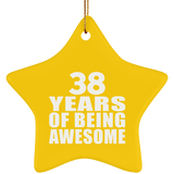 38th Birthday 38 Years Of Being Awesome - Star Ornament