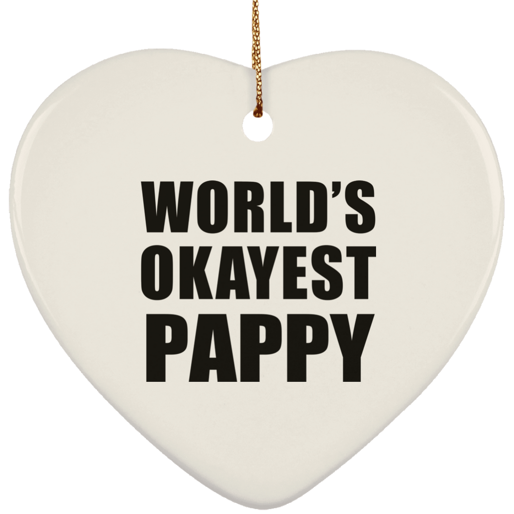 World's Okayest Pappy - Heart Ornament