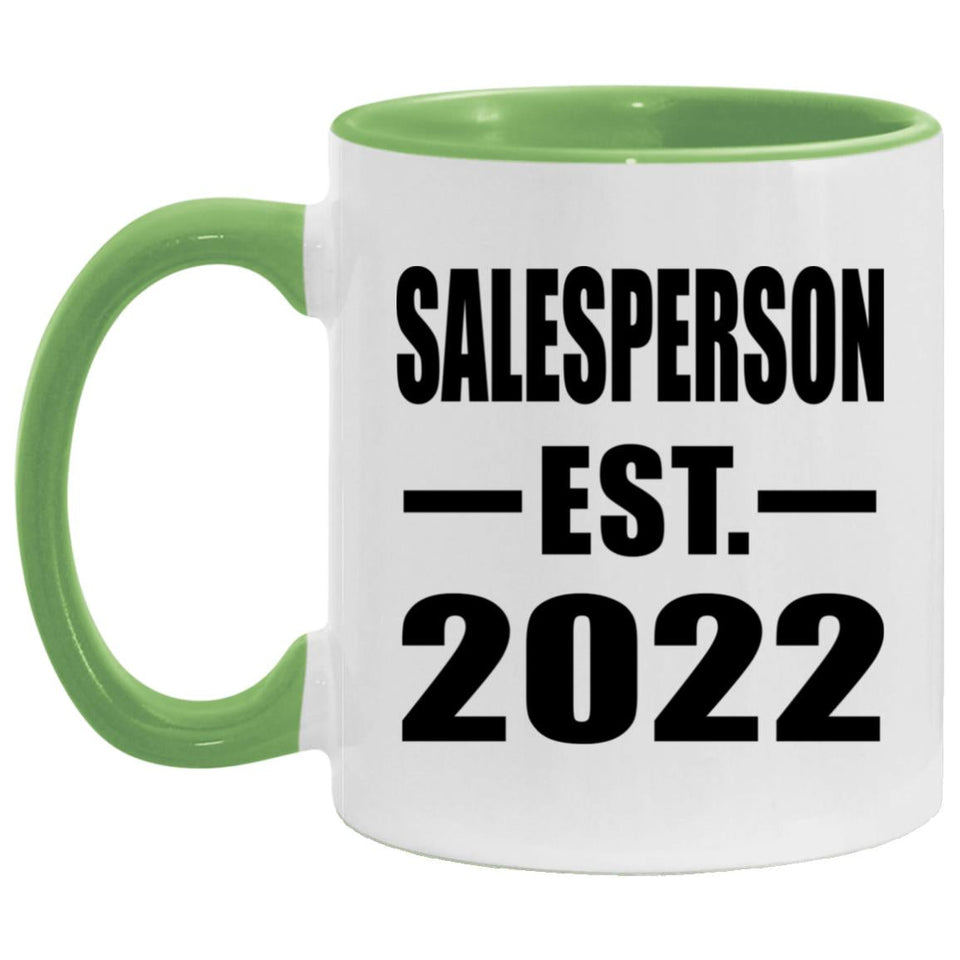 Salesperson Established EST. 2022 - 11oz Accent Mug Green