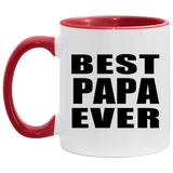 Best Papa Ever (Grandpa) - 11oz Accent Mug Red