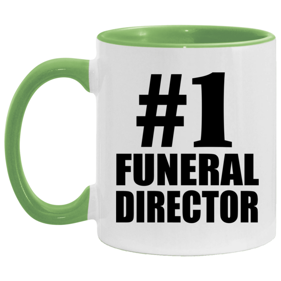Number One #1 Funeral Director - 11oz Accent Mug Green