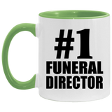 Number One #1 Funeral Director - 11oz Accent Mug Green