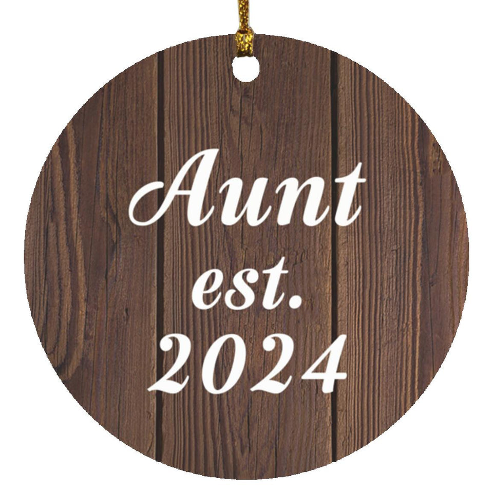 Aunt Established EST. 2024 - Circle Ornament D
