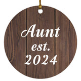 Aunt Established EST. 2024 - Circle Ornament D