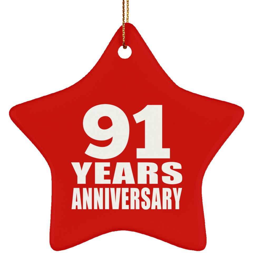 91st Anniversary 91 Years - Star Ornament