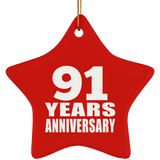 91st Anniversary 91 Years - Star Ornament
