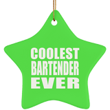 Coolest Bartender Ever - Star Ornament