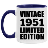 73rd Birthday Vintage 1951 Limited Edition - 11oz Accent Mug Purple