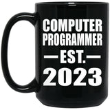 Computer Programmer Established EST. 2023 - 15oz Coffee Mug Black