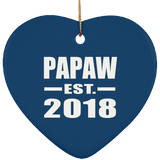 Papaw Established EST. 2018 - Heart Ornament