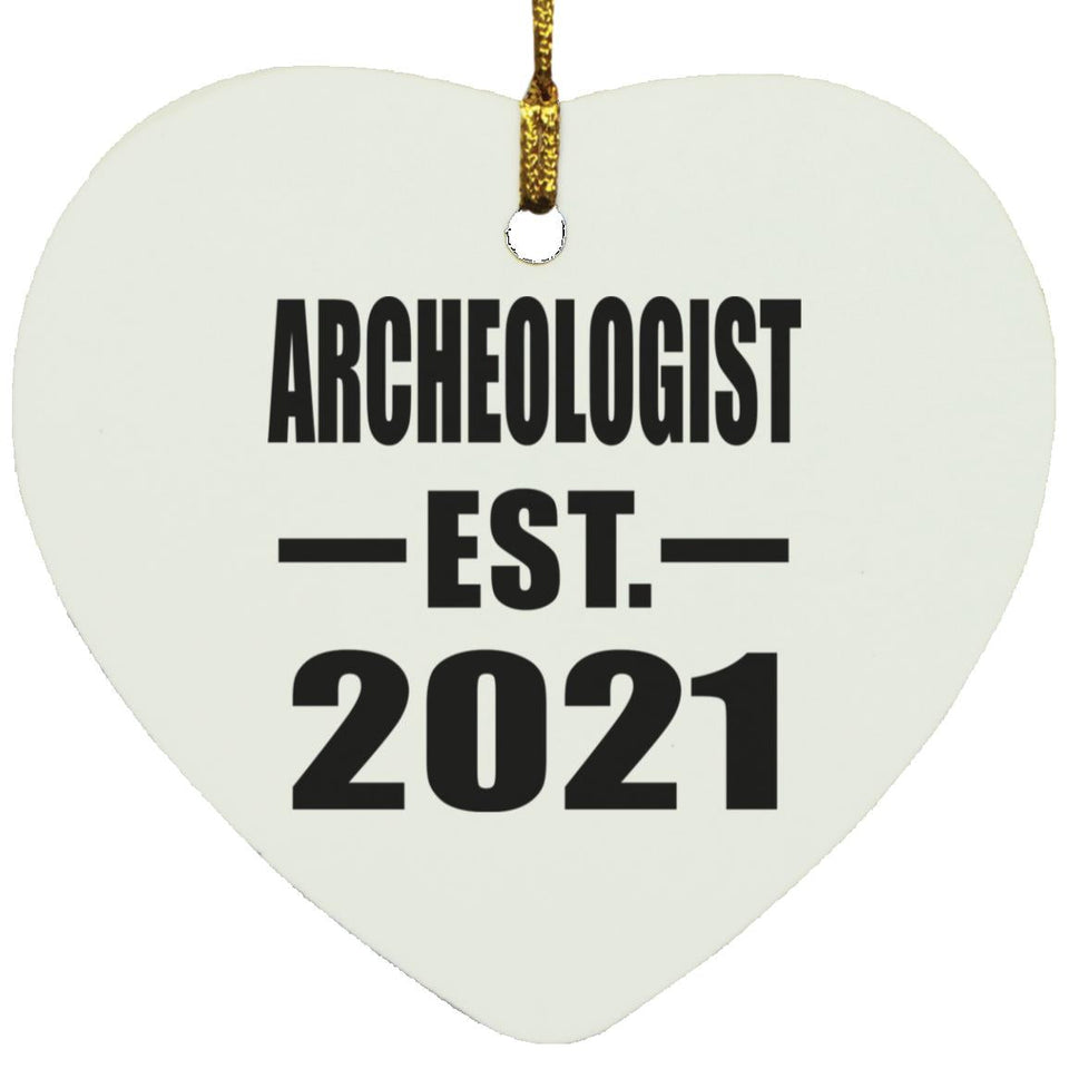 Archeologist Established EST. 2021 - Heart Ornament