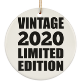 4th Birthday Vintage 2020 Limited Edition - Circle Ornament