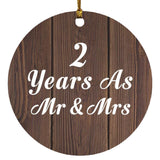 2nd Anniversary 2 Years As Mr & Mrs - Circle Ornament D