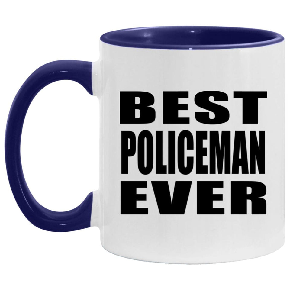 Best Policeman Ever - 11oz Accent Mug Purple