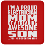 Proud Electrician Mom Of Awesome Son - Drink Coaster