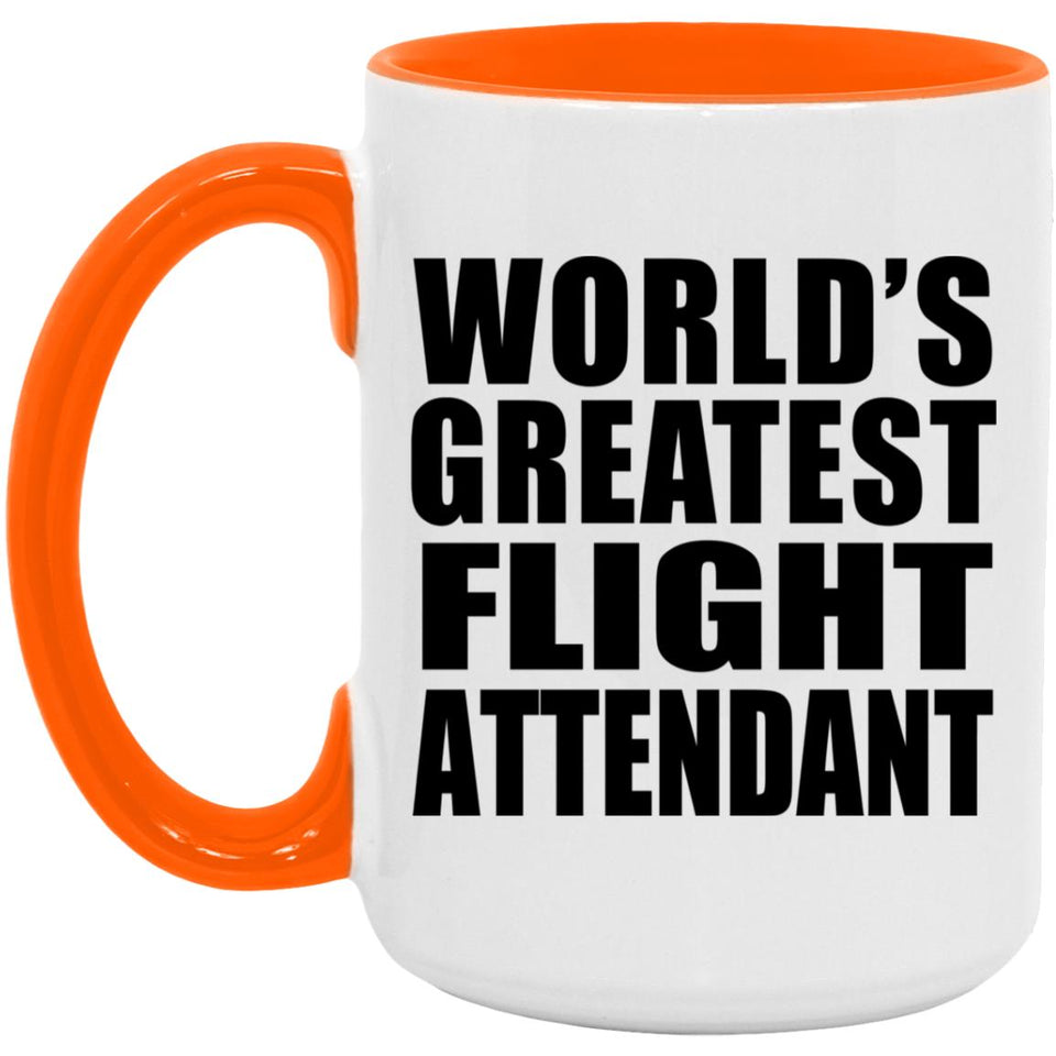 World's Greatest Flight Attendant - 15oz Accent Mug Orange