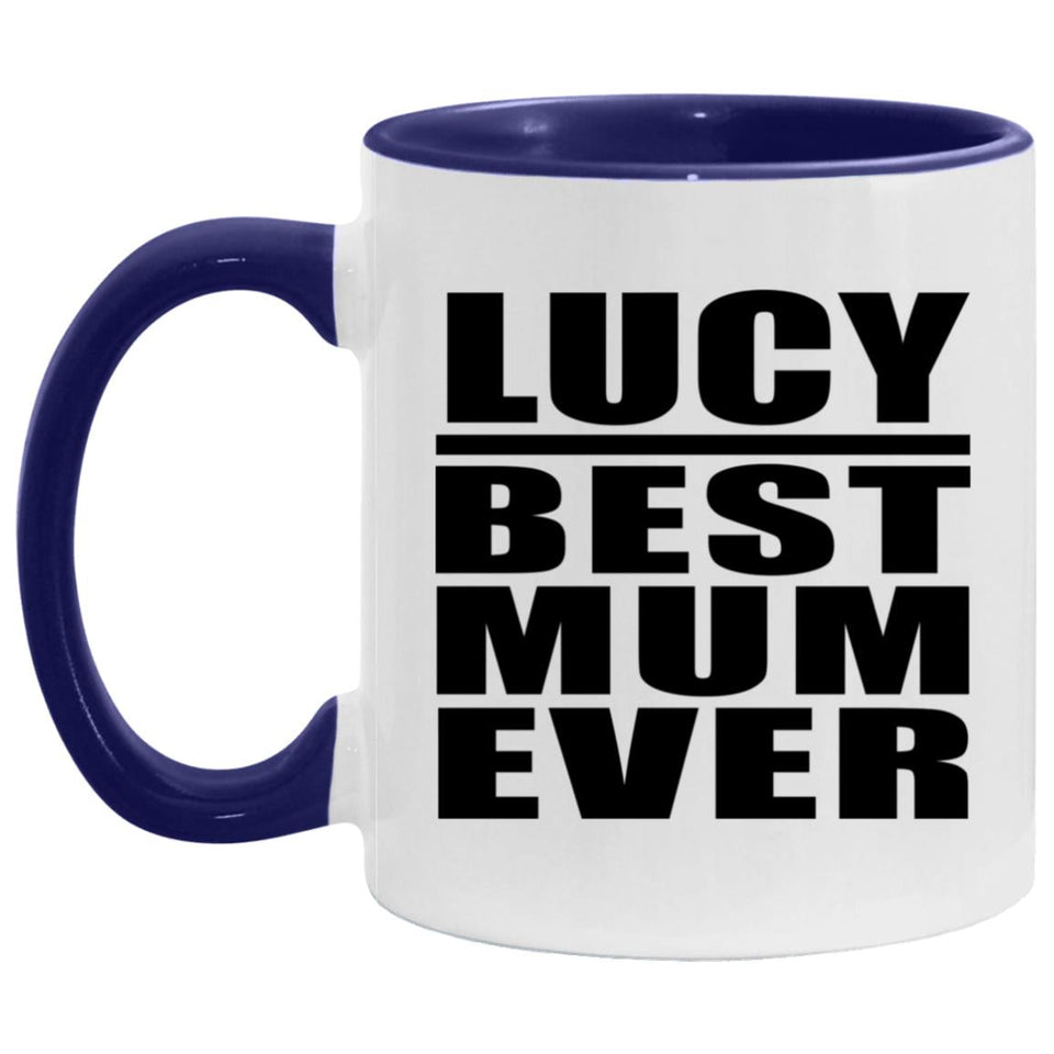 Lucy Best Mum Ever - 11oz Accent Mug Purple