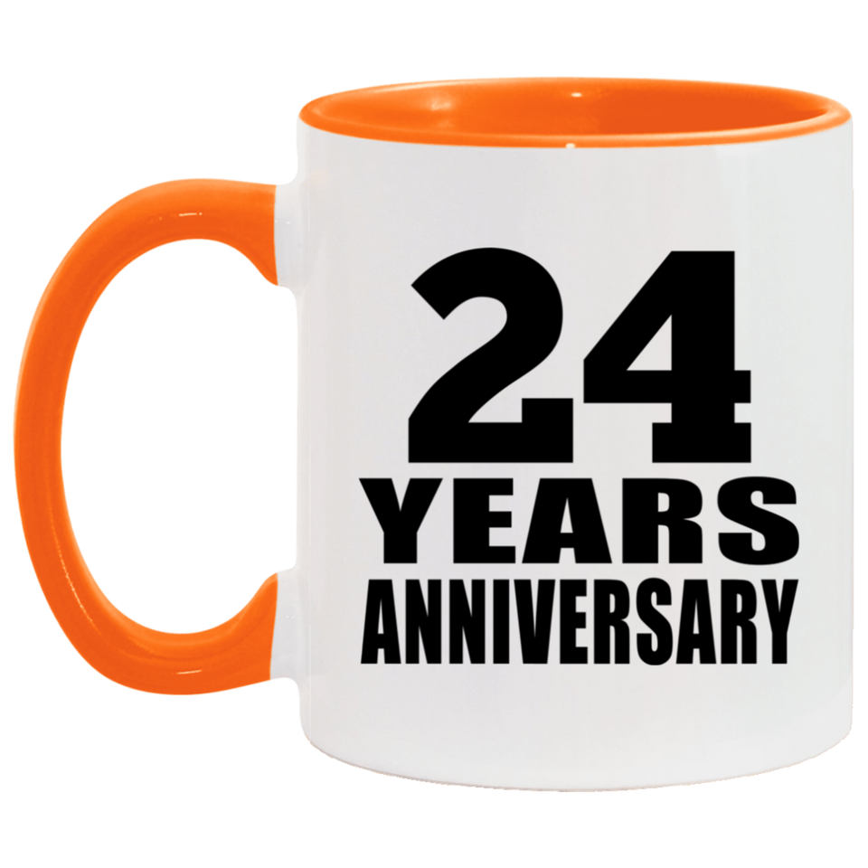 24th Anniversary 24 Years - 11oz Accent Mug Orange