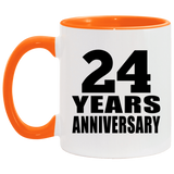 24th Anniversary 24 Years - 11oz Accent Mug Orange