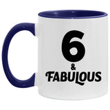 6th Birthday 6 & Fabulous - 11oz Accent Mug Purple