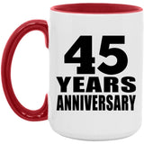 45th Anniversary 45 Years - 15oz Accent Mug Red