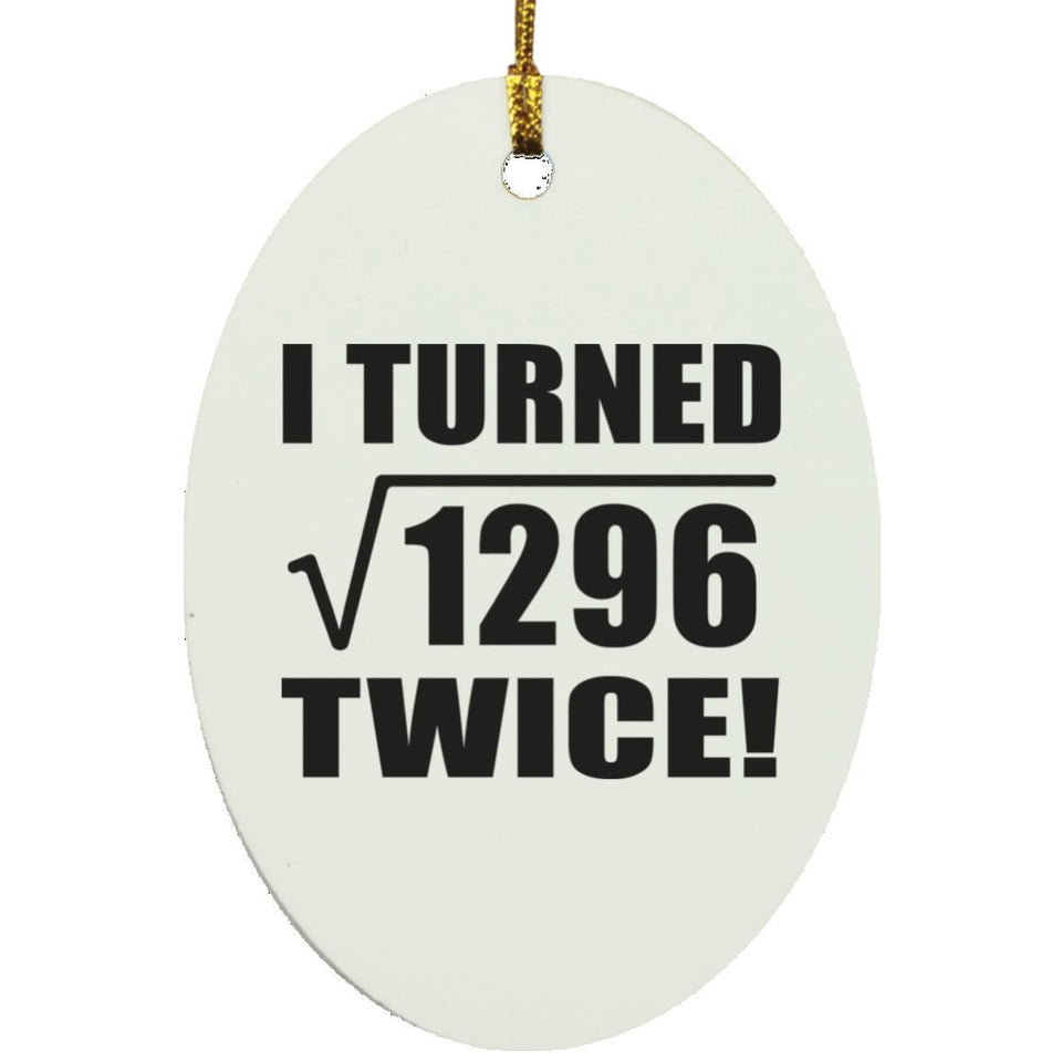 72nd Birthday I Turned Square Root of 1296 Twice - Oval Ornament