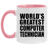 World's Greatest Computer Technician - 11oz Accent Mug Pink