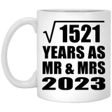 39th Anniversary Square Root of 1521 Years As Mr & Mrs 2023 - 11oz Coffee Mug