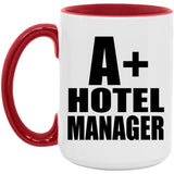 A+ Hotel Manager - 15oz Accent Mug Red