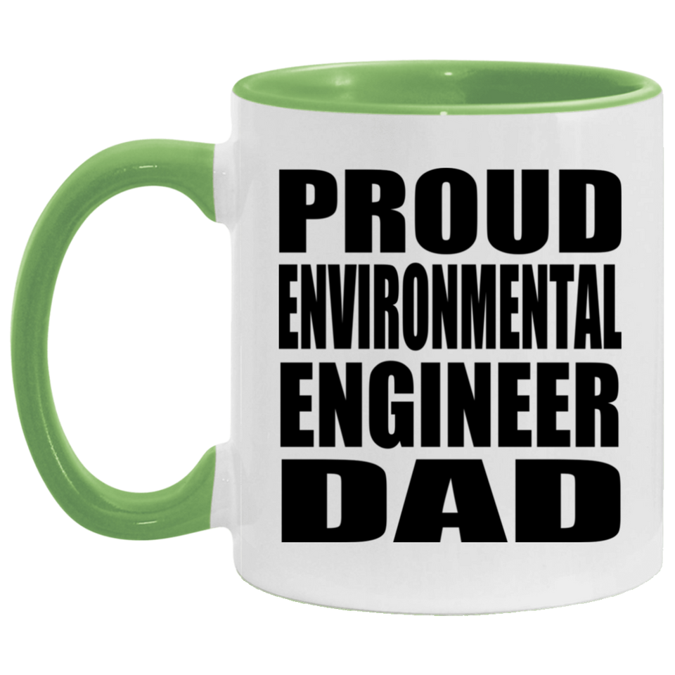 Proud Environmental Engineer Dad - 11oz Accent Mug Green