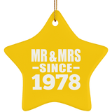 46th Anniversary Mr & Mrs Since 1978 - Star Ornament