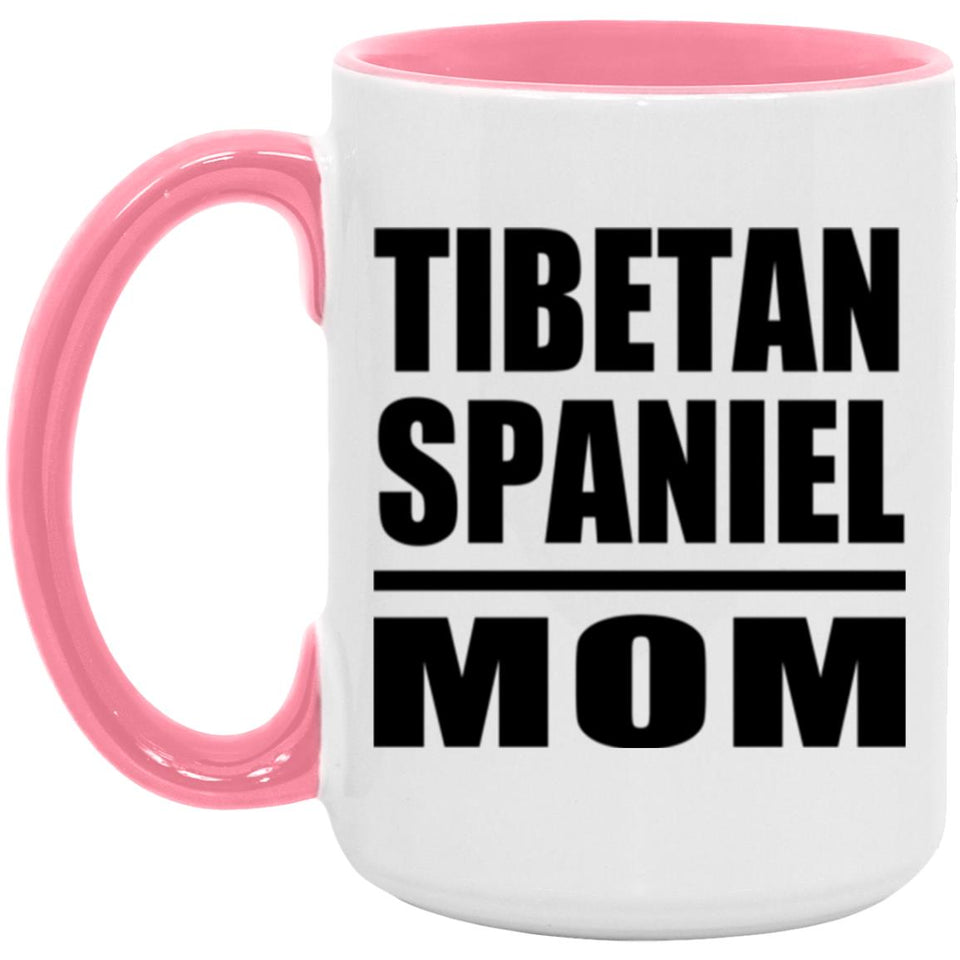 Tibetan Spaniel Mom - 15oz Accent Mug Pink