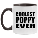 Coolest Poppy Ever - 11oz Accent Mug Black