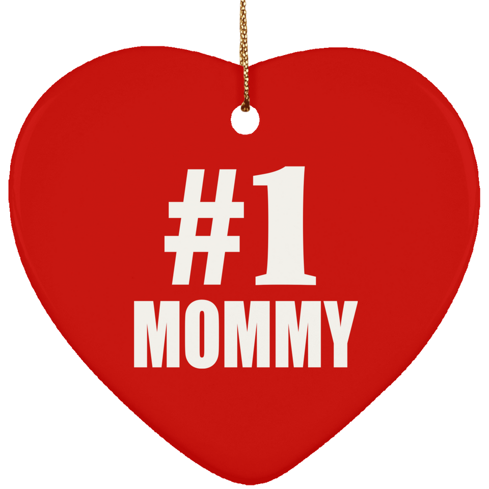 Number One #1 Mommy - Heart Ornament
