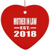 Mother In Law Established EST. 2018 - Heart Ornament