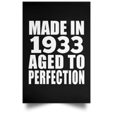 91st Birthday Made In 1933 Aged to Perfection - Poster Portrait