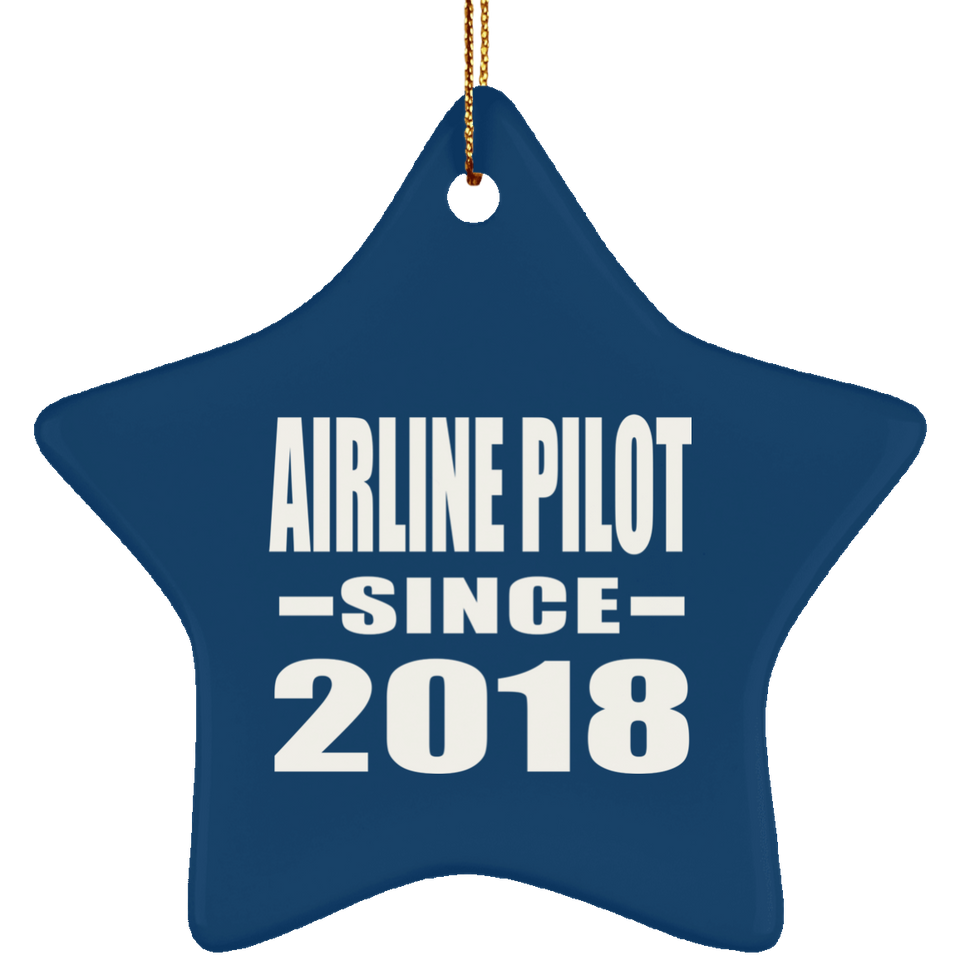 Airline Pilot Since 2018 - Star Ornament