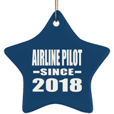 Airline Pilot Since 2018 - Star Ornament