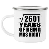51st Anniversary Square Root of 2601 Years of Being Mrs Right - 12oz Camping Mug
