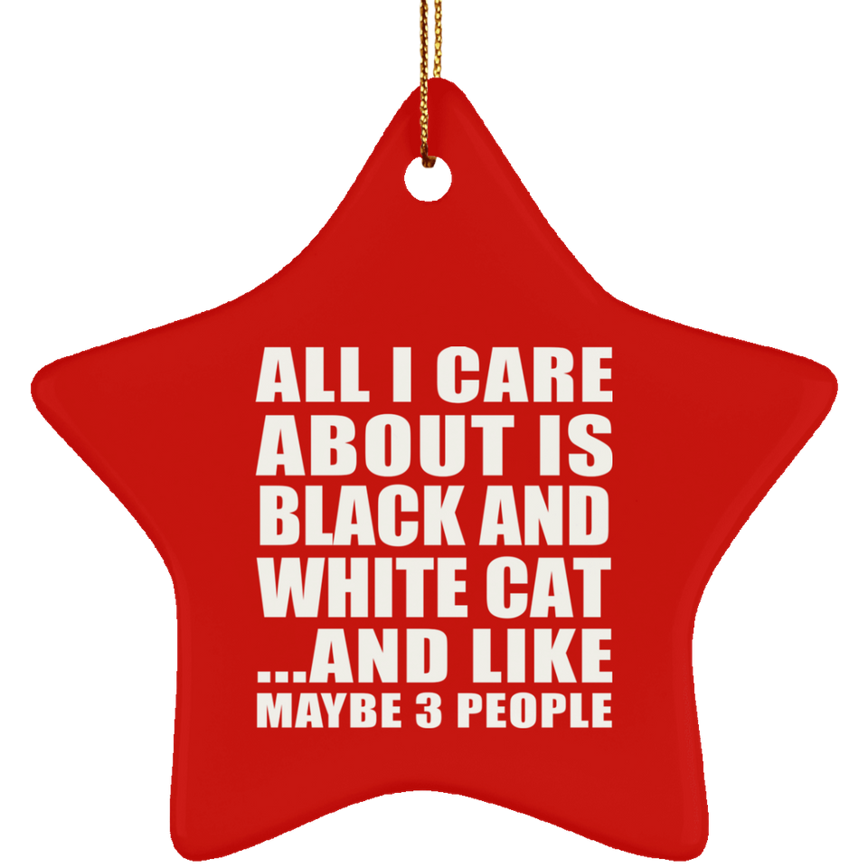 All I Care About Is Black And White Cat - Star Ornament