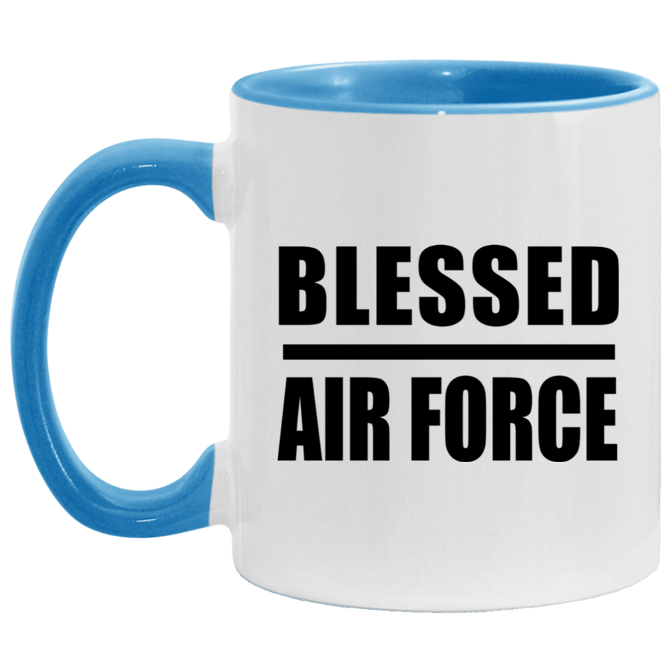 Blessed Air Force - 11oz Accent Mug Blue