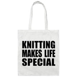 Knitting Makes Life Special - Tote Bag White