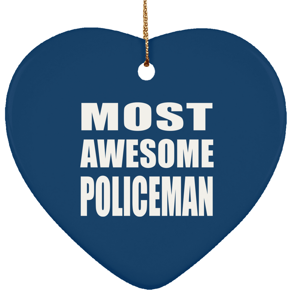 Most Awesome Policeman - Heart Ornament