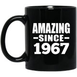 57th Birthday Amazing Since 1967 - 11 Oz Coffee Mug Black