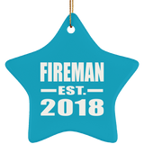 Fireman Established EST. 2018 - Star Ornament
