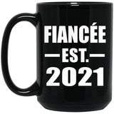 Fiancee Established EST. 2021 - 15oz Coffee Mug Black
