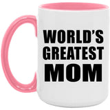 World's Greatest Mom - 15oz Accent Mug Pink