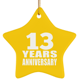 13th Anniversary 13 Years - Star Ornament