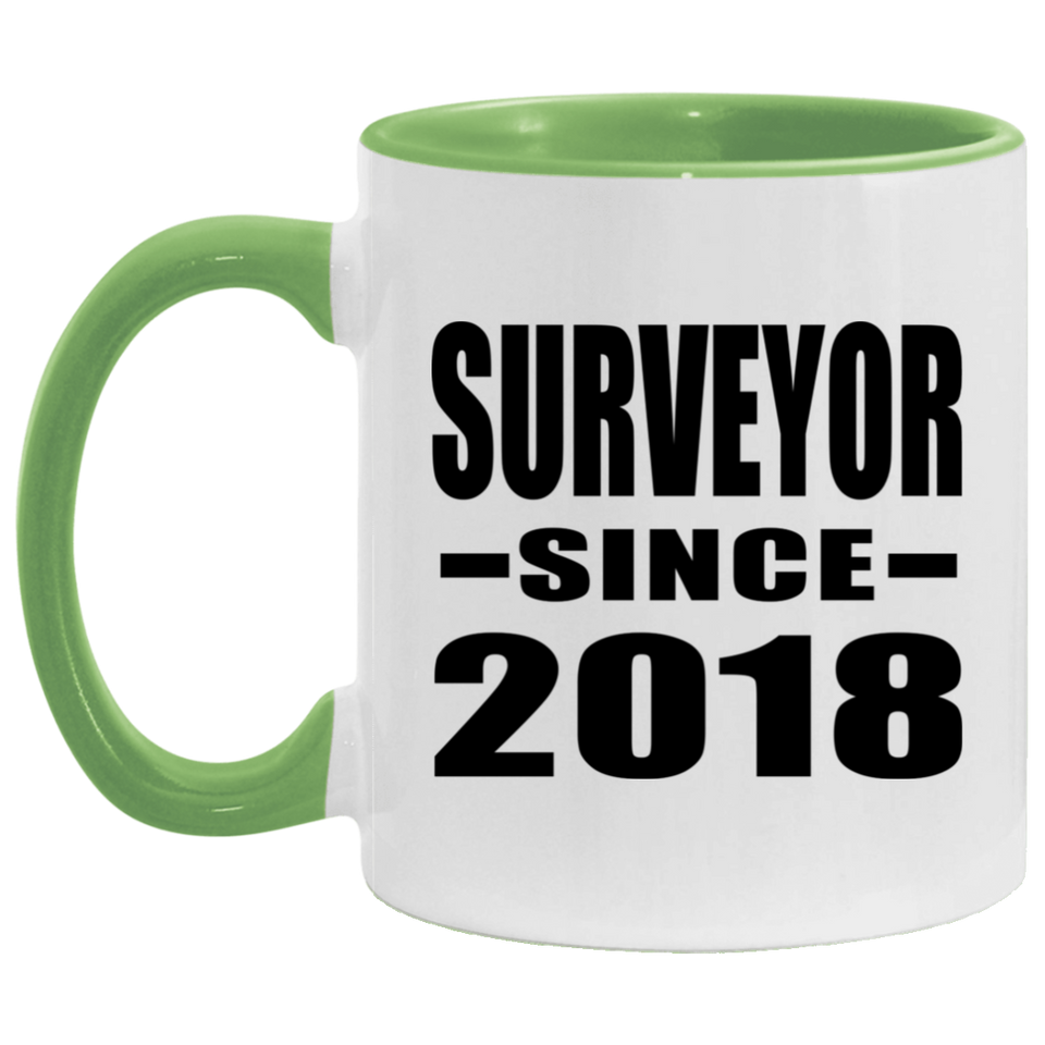 Surveyor Since 2018 - 11oz Accent Mug Green
