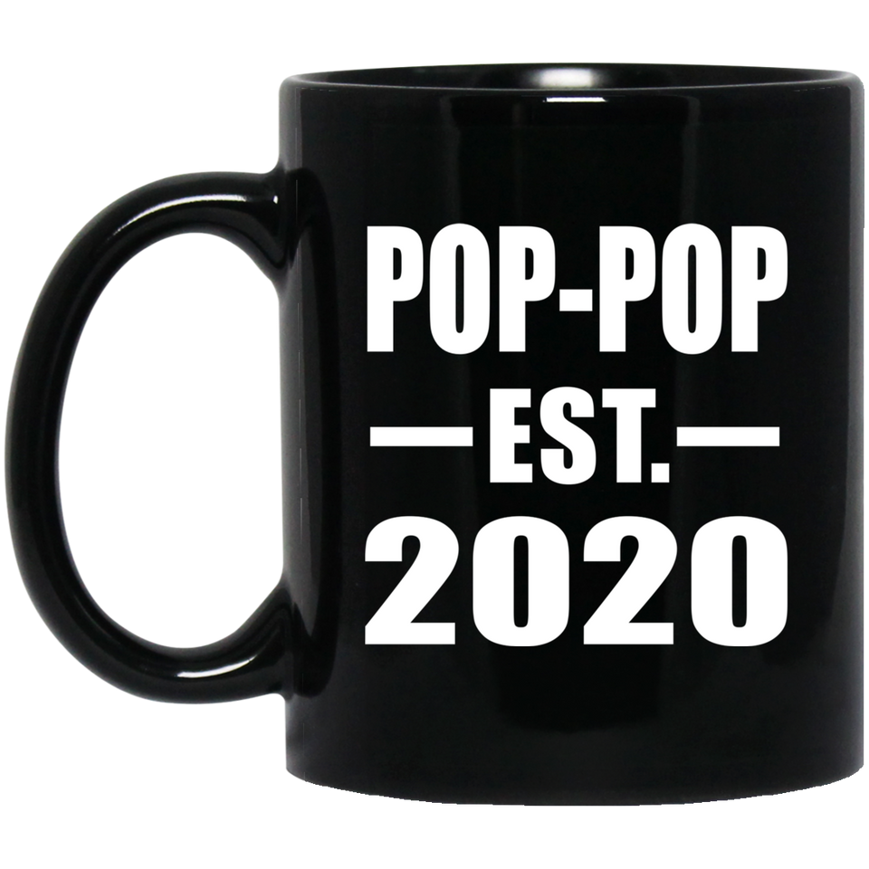 Pop-Pop Established EST. 2020 - 11oz Coffee Mug Black